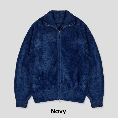 Neville two-way angora knit zip-up