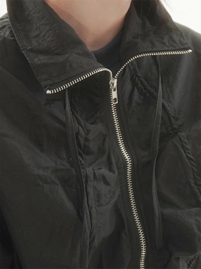 Crinkle shirring ribbon windbreaker -2C