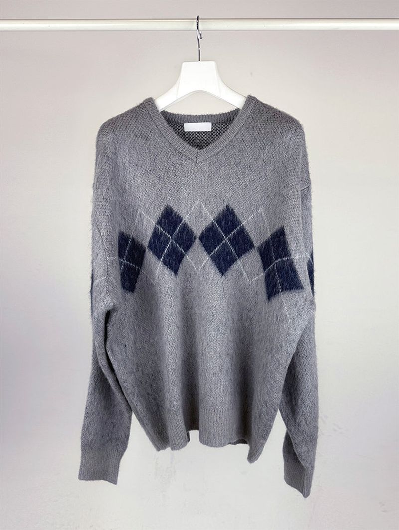 BRUSH ARGYLE KNIT (3C)