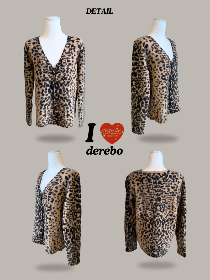 Mohair Leopard Loose Fit Cardigan