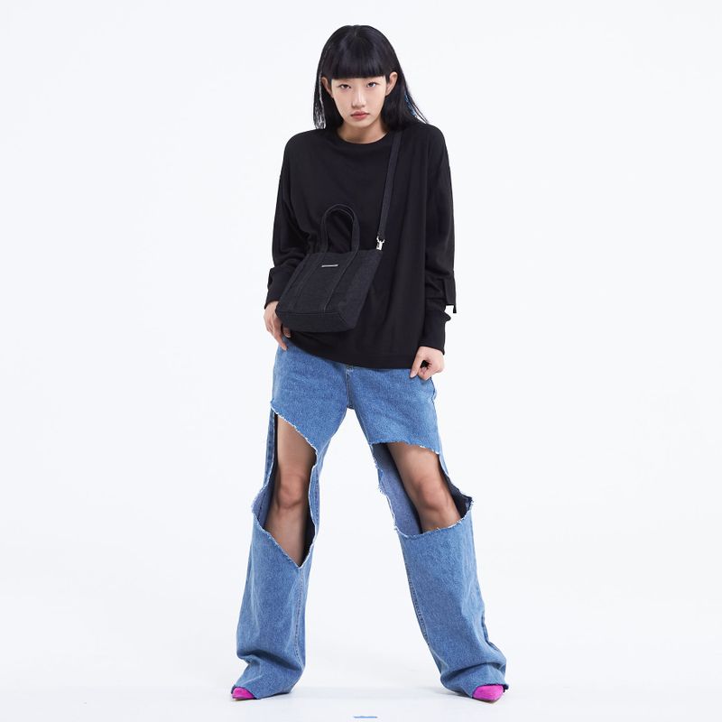 DENIM TOTE BAG MINI MI BLACK