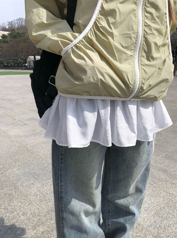 Cower Strap Layered See-through One Piece
