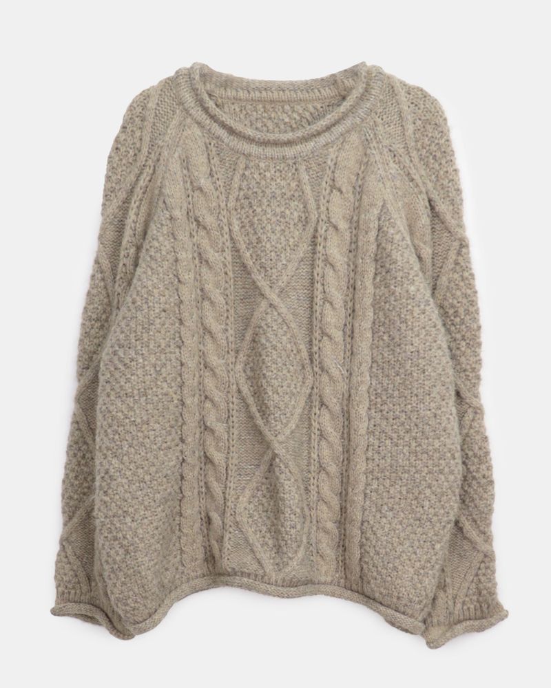 Beda Cable-knit round-neck oversized Wool knit