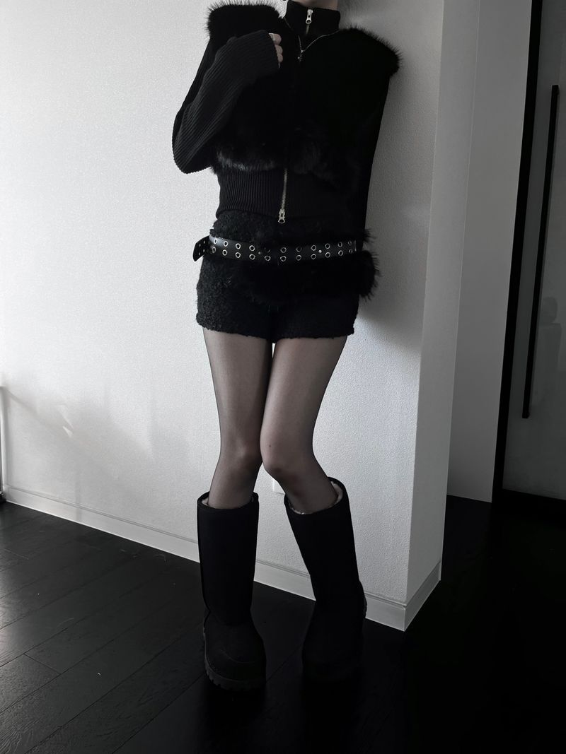 mohair micro short pants (2color)
