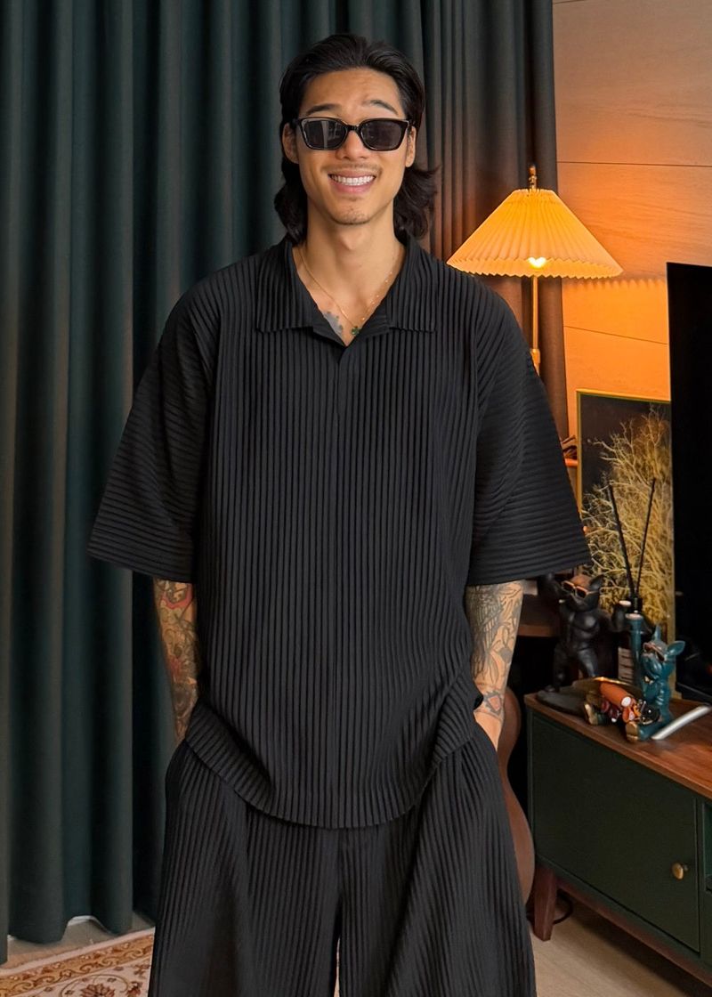 [ VIR Style Original ] INKKI Buttonless Pleated Wide Half Pants 