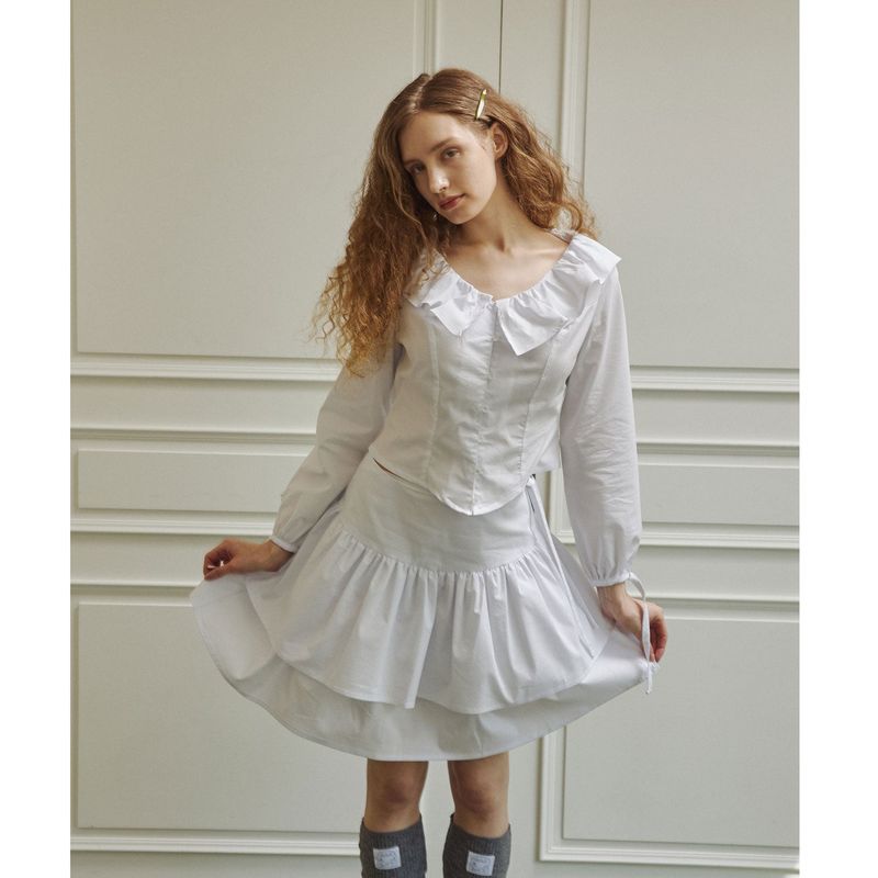 delidi(ディライディ)の「Droplet ruffle skirt (white)(Skirts)」