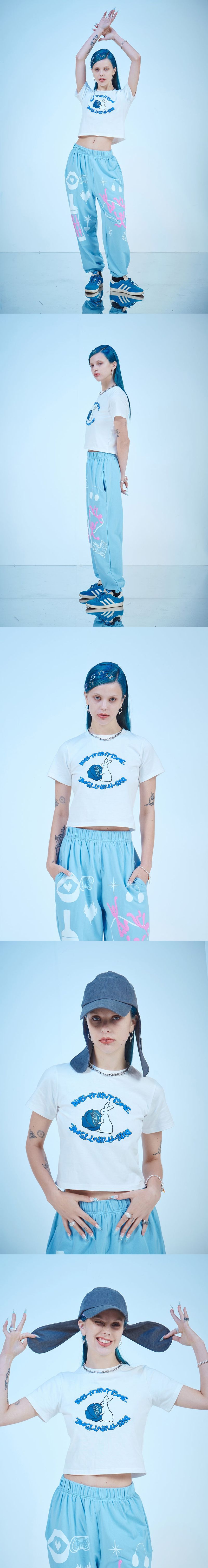 RABBIT CROP T-SHIRTS(OW)