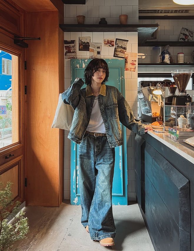 French Golden Work Denim Jacket