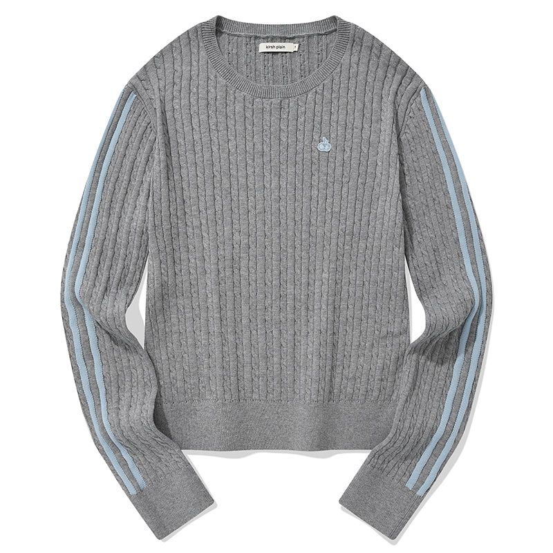 KIRSH PLAIN LINE POINT CABLE KNIT - GRAY 