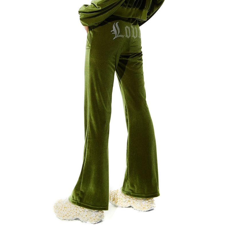 0 3 LOVE Velvet string pants - KHAKI