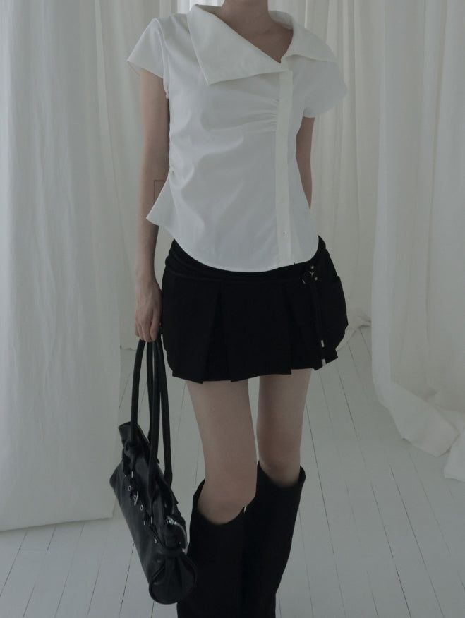 mnem（ムネム）の「Asel Unbalance Sailor Blouse（Tops）」