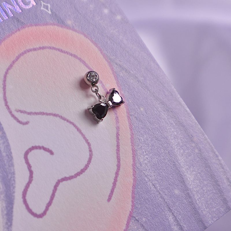 Surgical steel black ribbon piercing