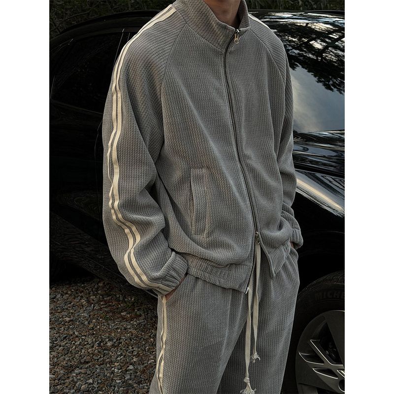 [SET UP가능] Velvet track zip up(3color)