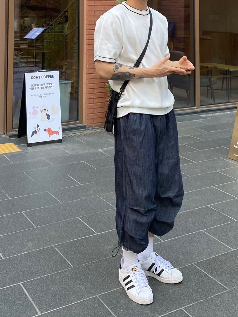 Nonfade denim half pants 2C