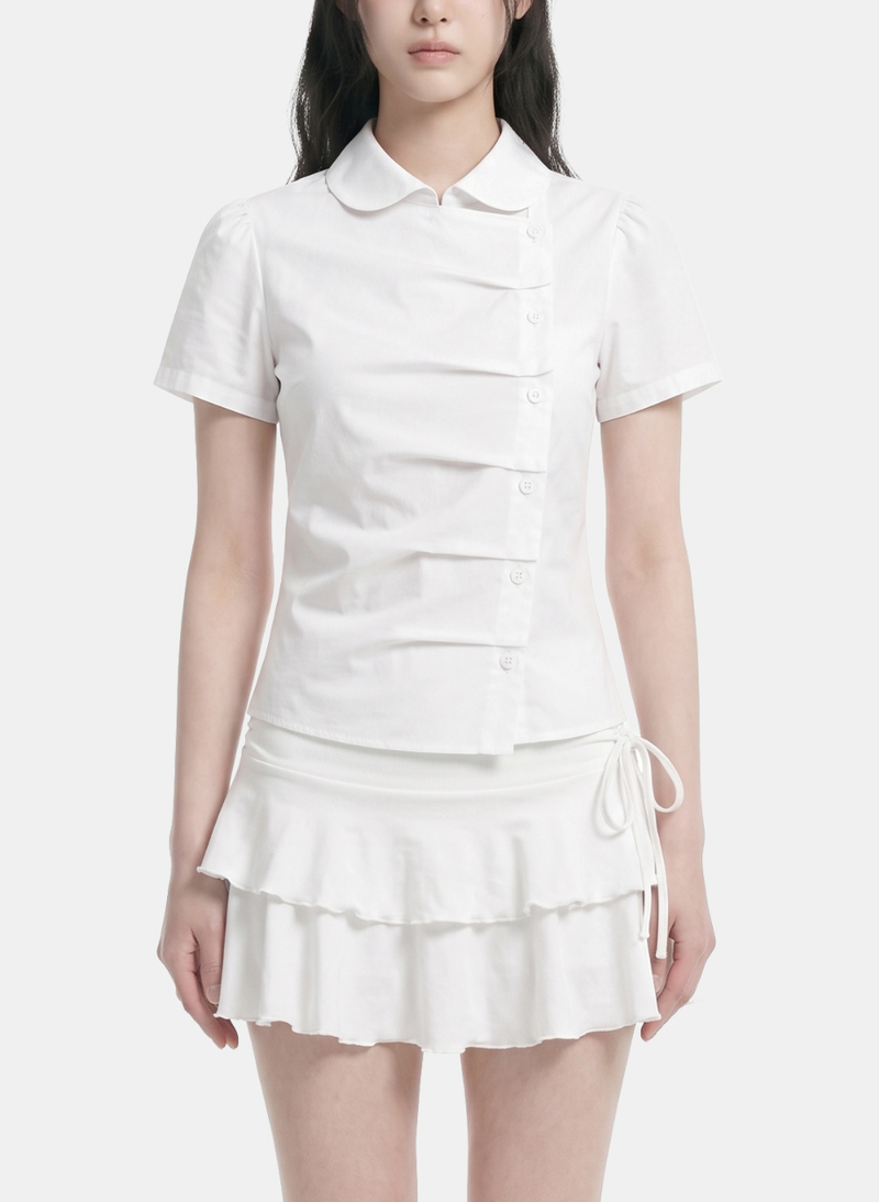Orla Shirring Check Blouse