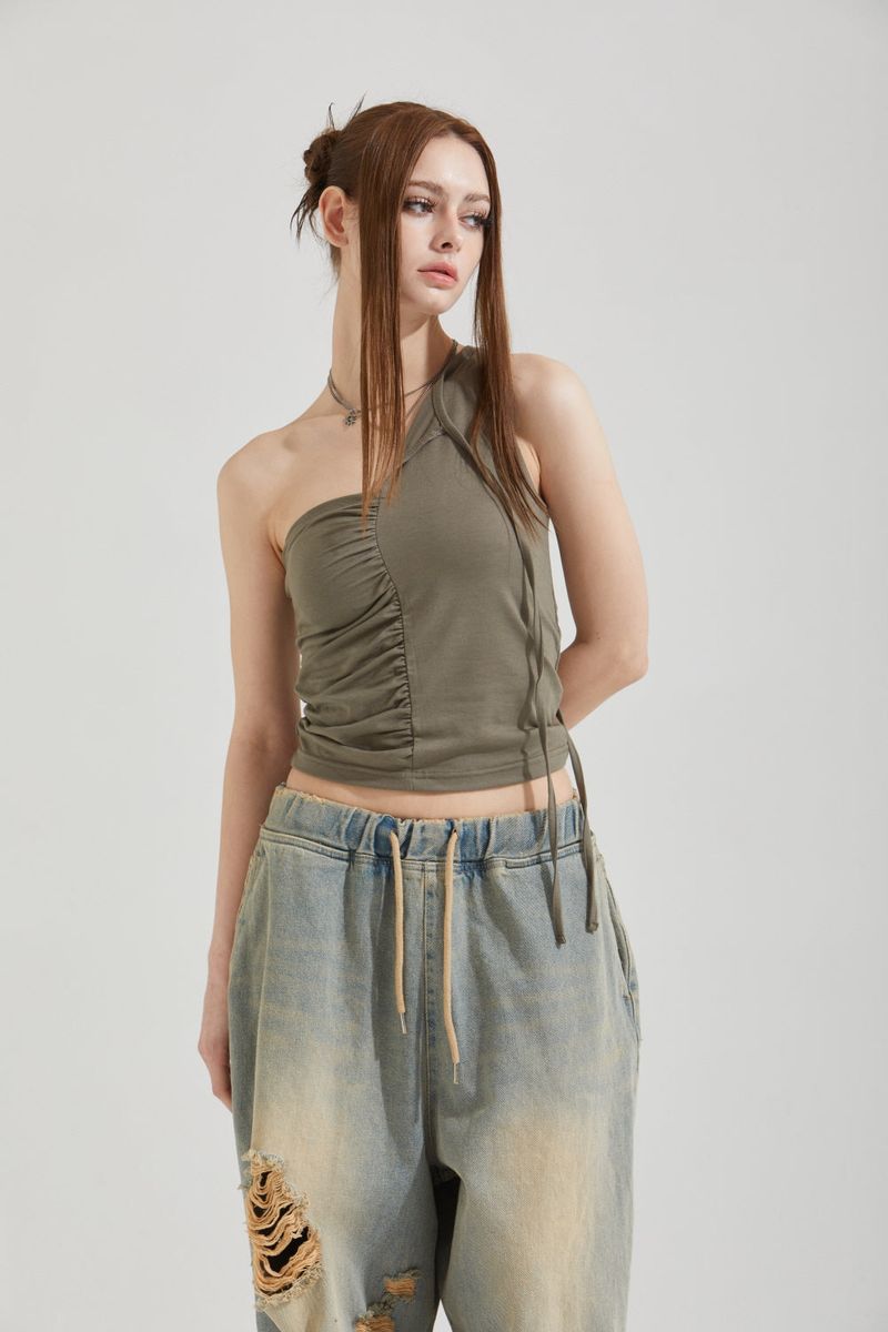 SHIRRING CHOKER TOP