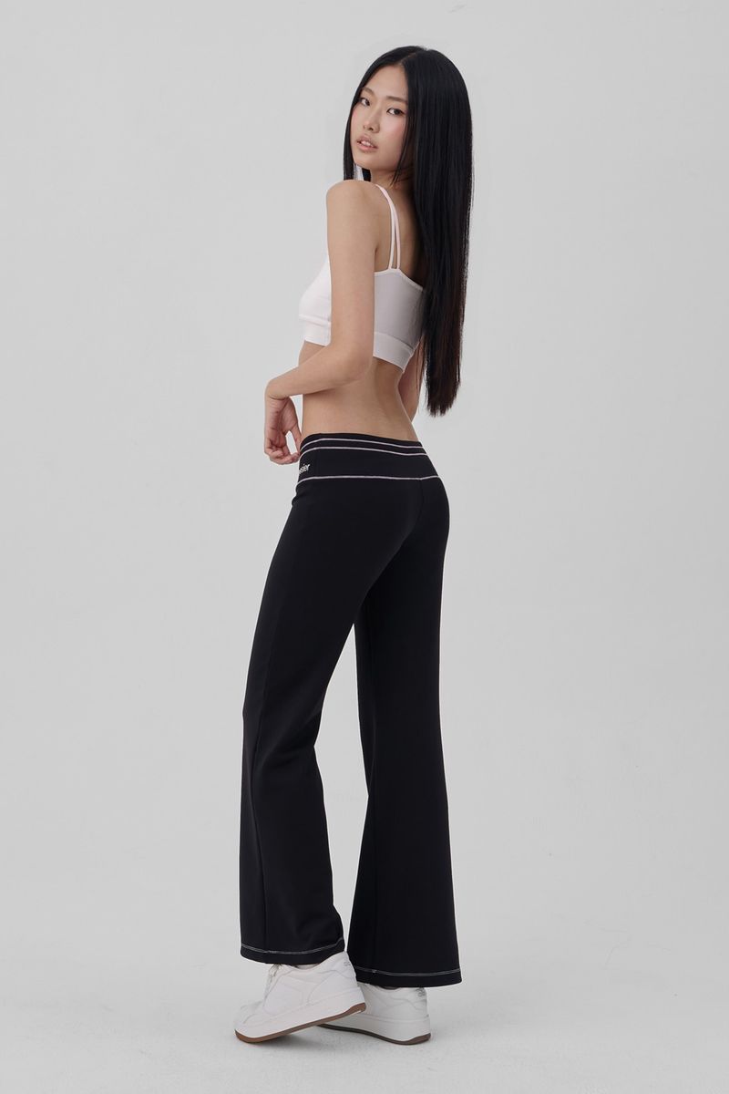 Bella pink line track pants, Black