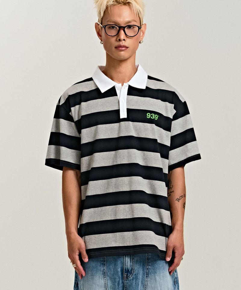 ARCHIVE BOLD（アーカイブボールド）の「939 SMALL LOGO POLO T-SHIRTS (NAVY/GRAY)（Tops）」