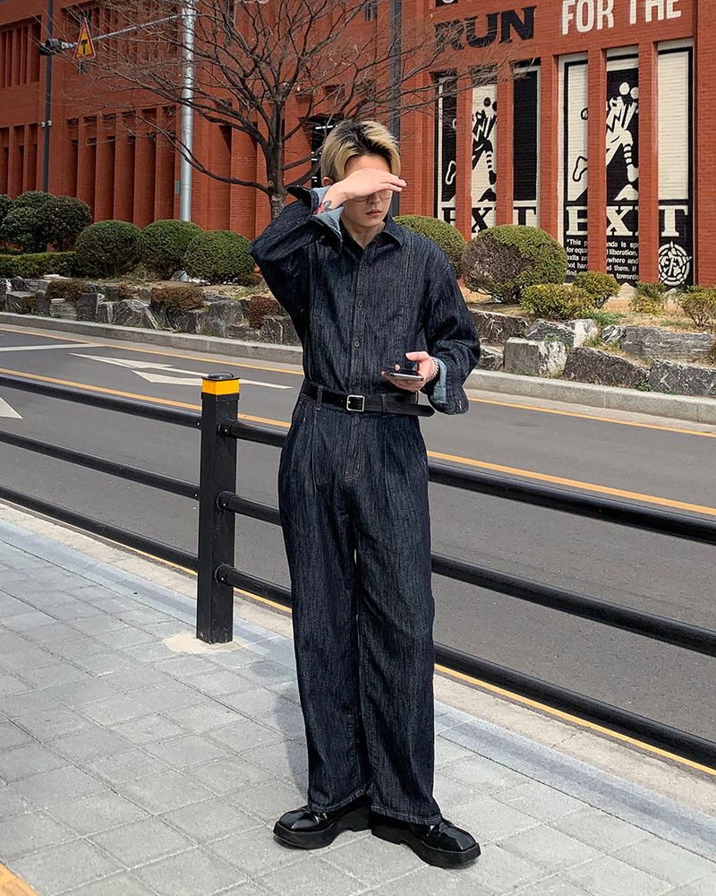 LE Mono Linen Two-Tuck Denim