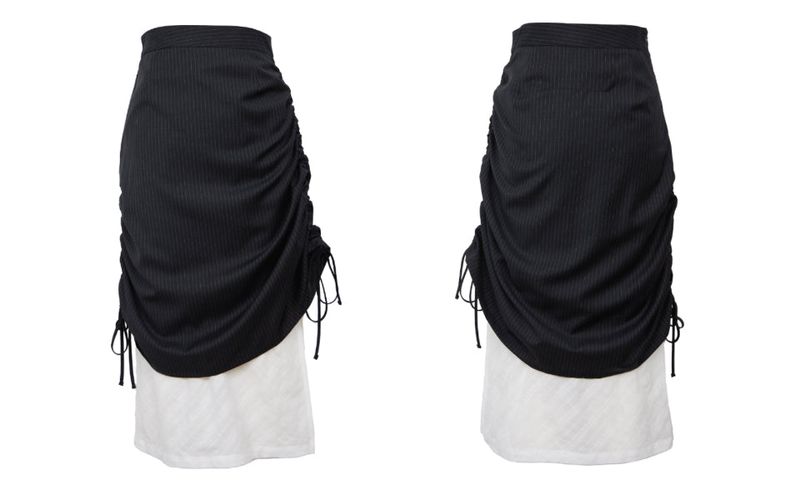 SHIRRING LAYERD LONG SKIRT