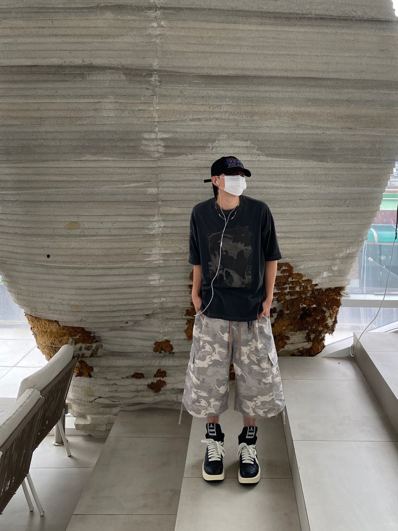 Glen Camo Cargo Bermuda Pants 3C