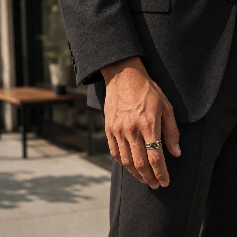Antique Gold Geometric Ring