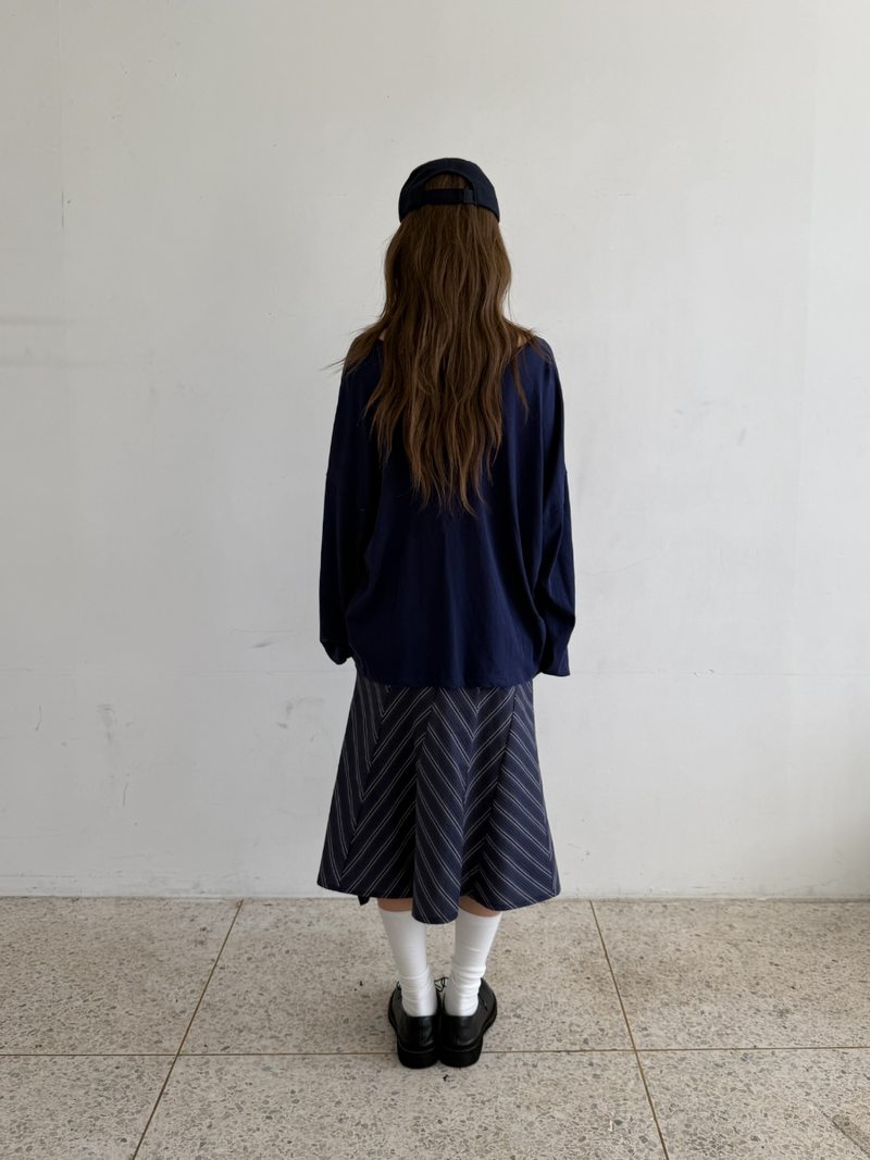 zigzag pattern midi skirt