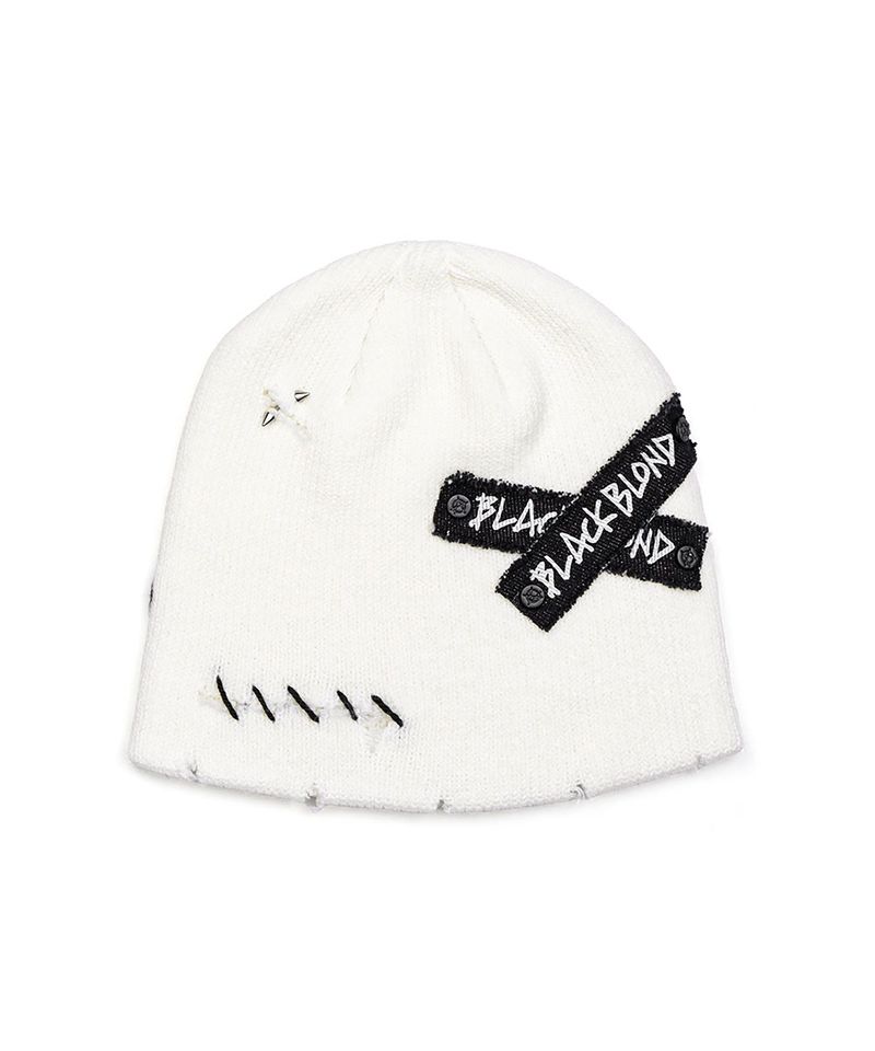 BBD Hand-stitched Graffiti Logo Beanie (White)