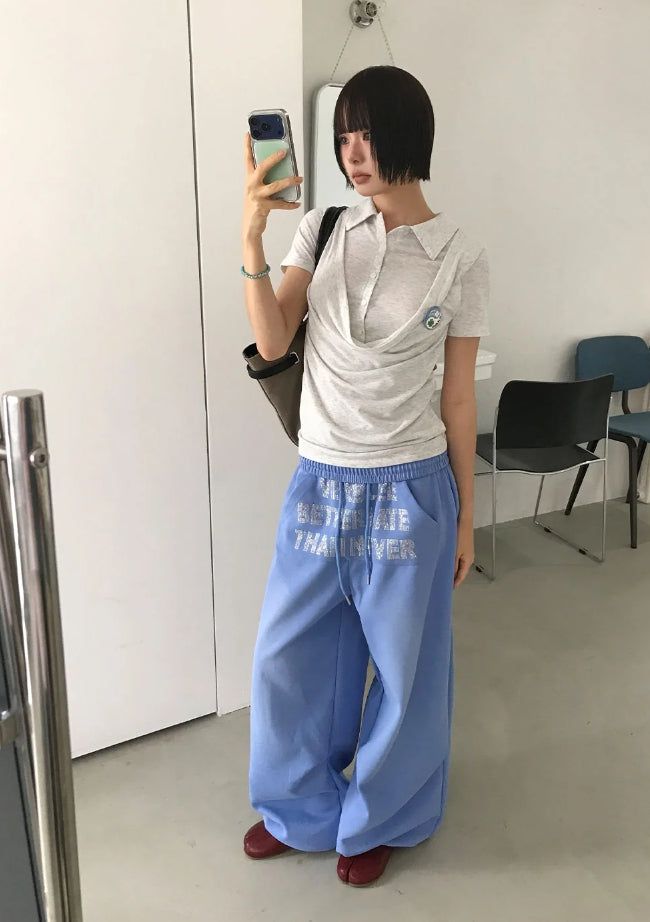 DRAPE LAYERED COLLAR TEE