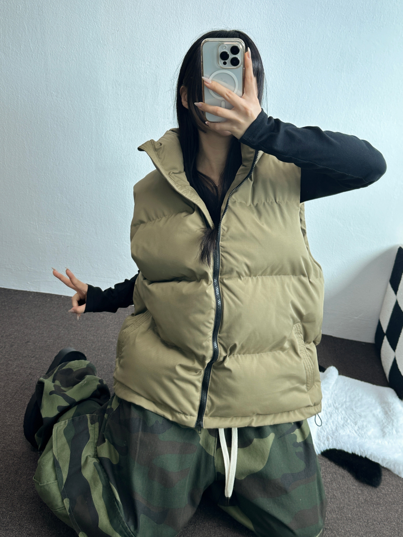 BIG WIDE OVER PADDING VEST🧡💛🖤 - 3 COLORS