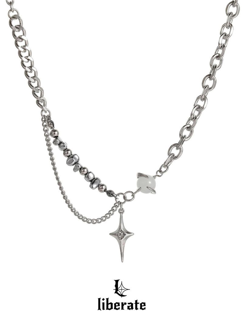 [S.Steel] Clear Spirit Chain Necklace
