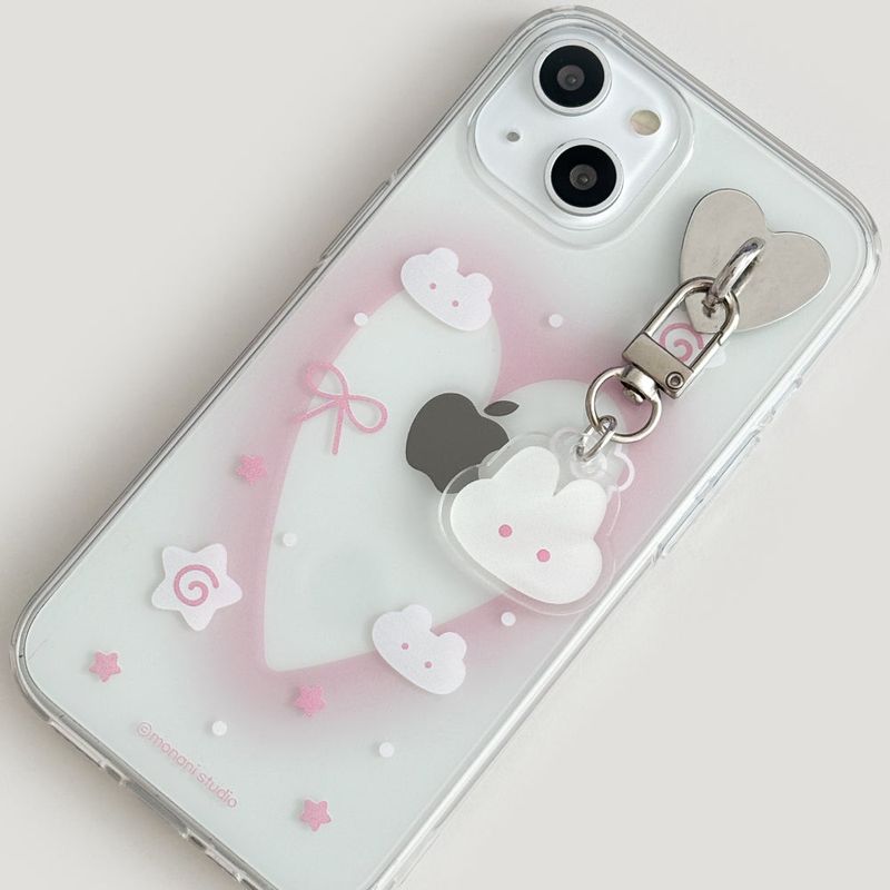 [Gel-hard] Heart rabbit Phone case (only case)