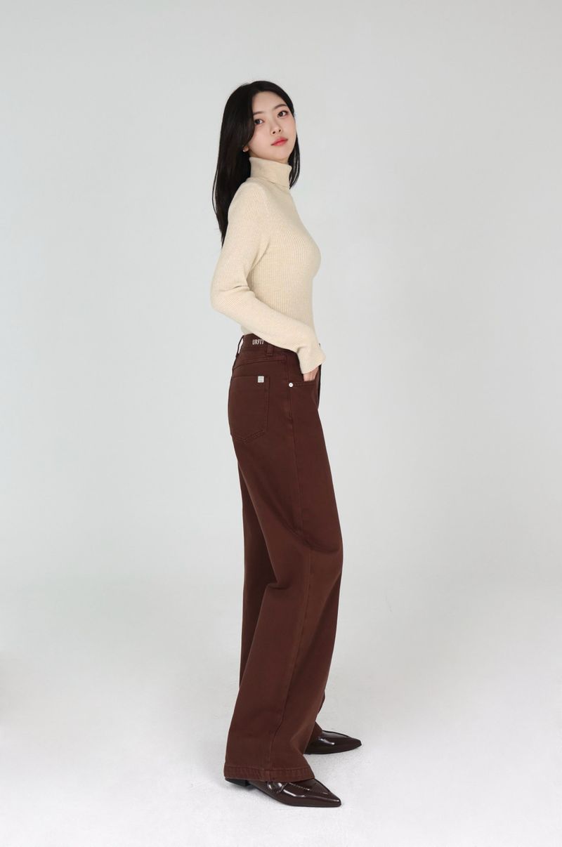 CLOUD FLEECE MAHOGANY COLOR DYEING STRAIGHT DENIM code 26029