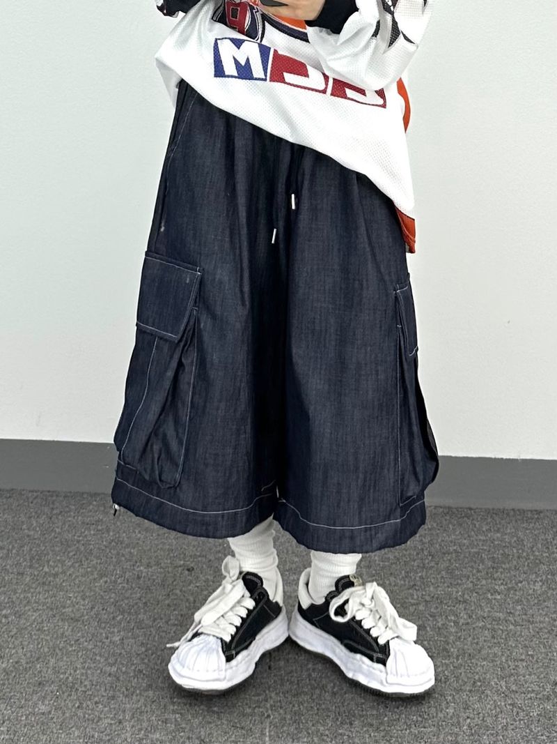  natural denim bermuda pants
