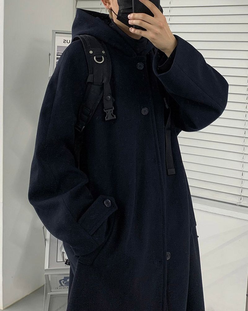 AZ Long Wool Hooded Coat (3 colors)