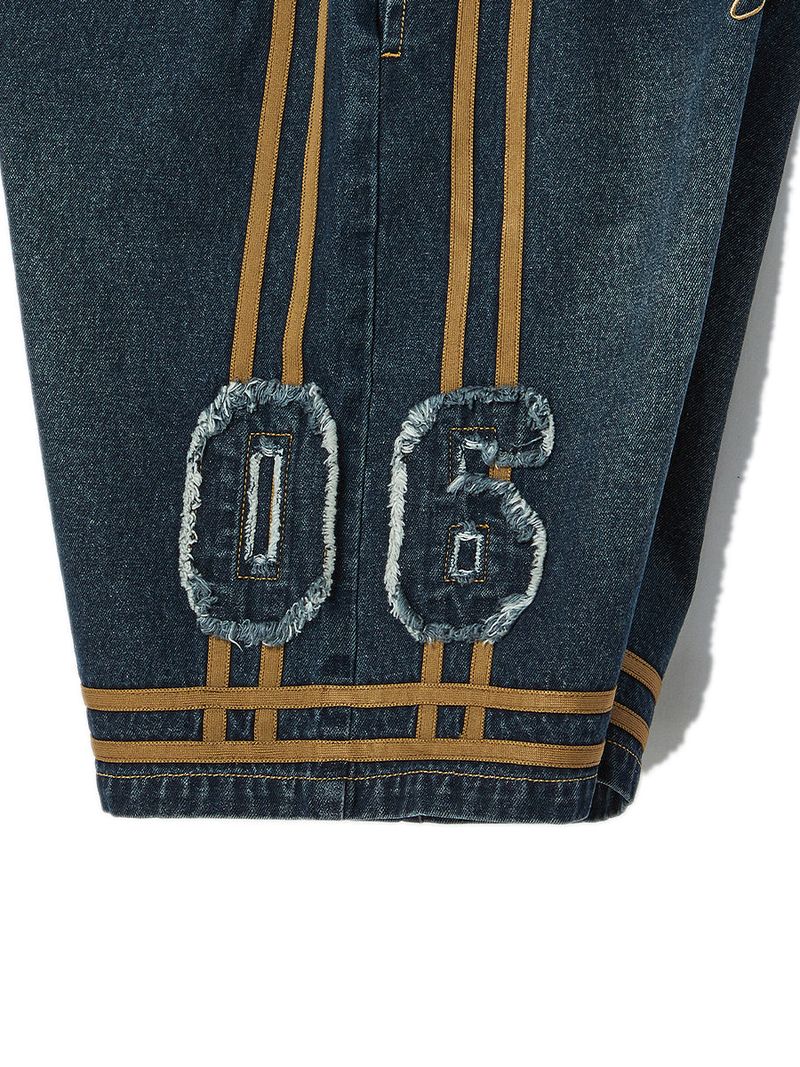 BASKETBALL DENIM HALF PANTS (INDIGO)
