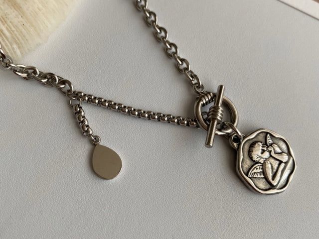 jh Angel Two Way Toggle Bar Necklace