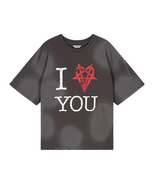 LEKIM（レキム）の「I YOU Tシャツ (ブラウン)（トップス）」