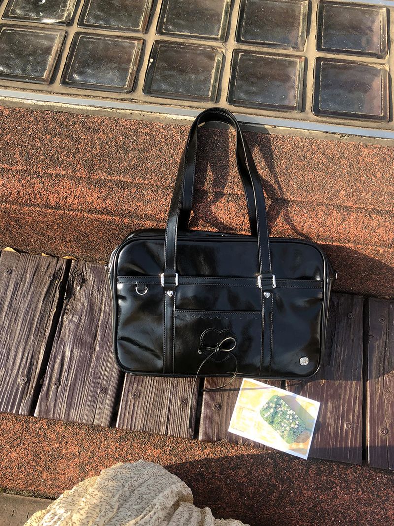 Classic ribbon school bag_black