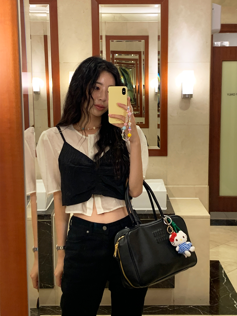 [MADE] ERT SEE-THROUGH PUFF BLOUSE