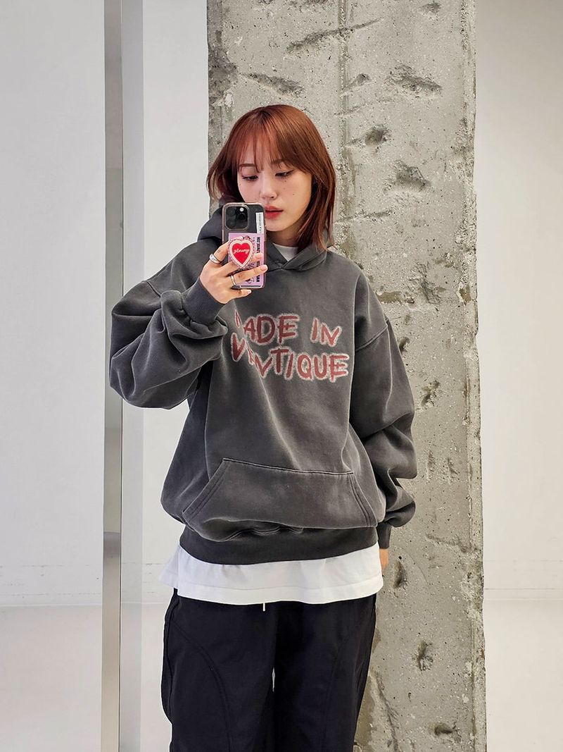 VENTIQUE Pigmate fluff Hoodie 3color
