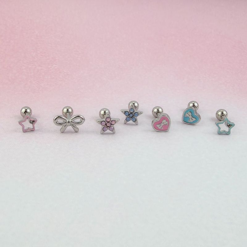 [SET] Fairy Star Ribbon Heart Piercing