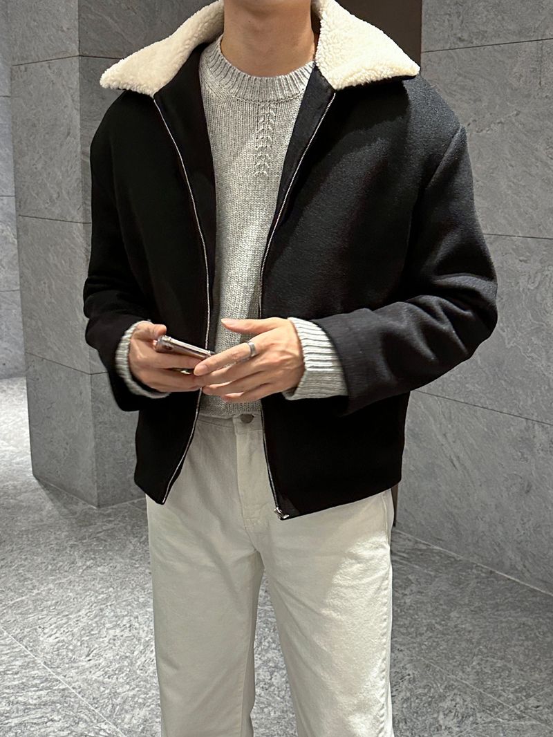 loe wool collar suede jacket (3 colors)