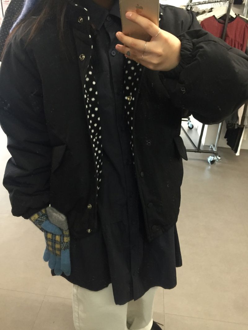 Coco Dot Padded Field Jacket (2color)