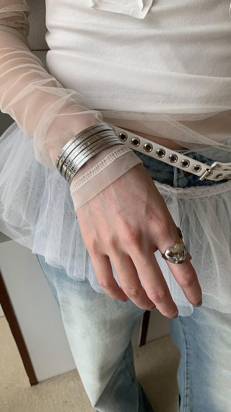 8layered silver bangle