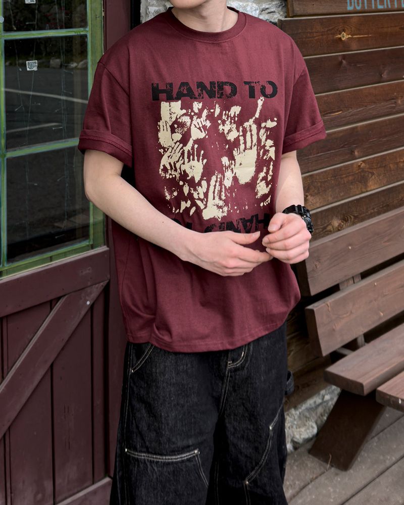 Touch Graphic Oversized Half T-Shirt