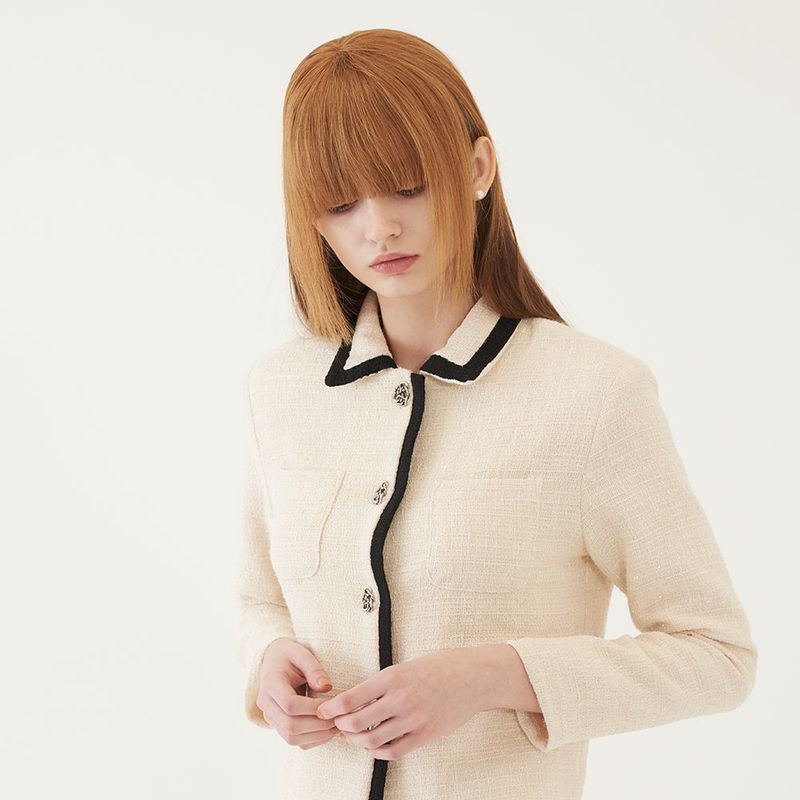 CROPPED TWEED JACKET (IVORY)
