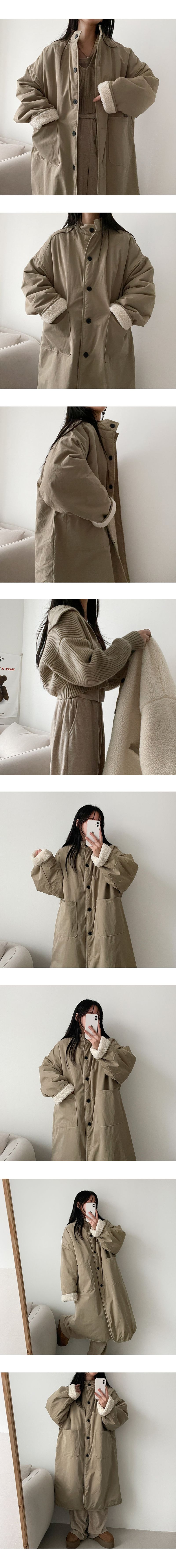 [Double-sided] [Wool] Lette Woolly Privacy Blonde Padded Bomber Jacket