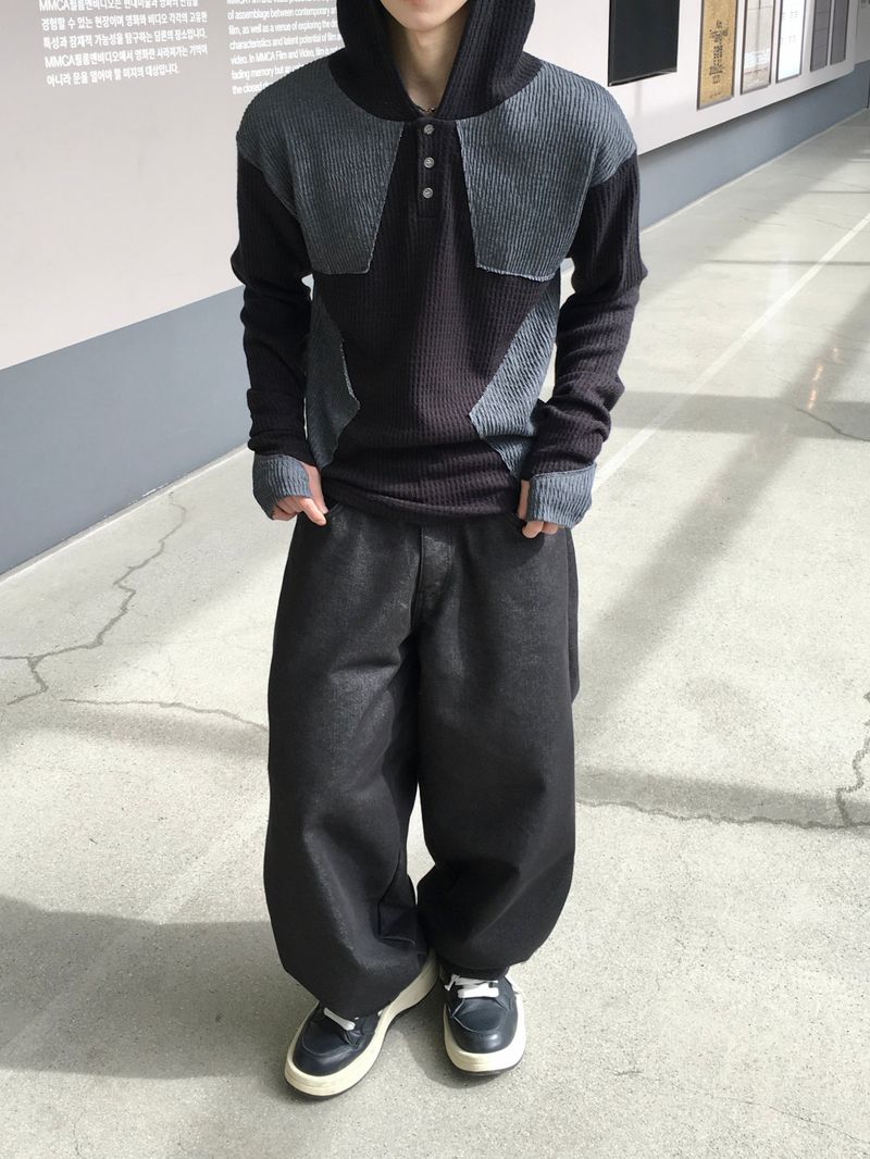 Big Star Warmer Henley Neck Hooded Knit 4C