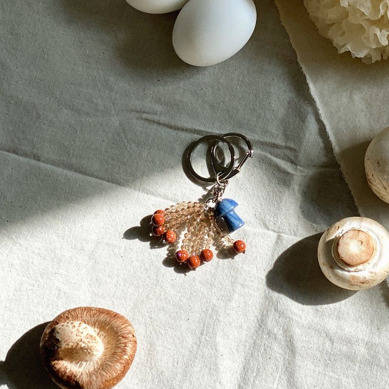 mushroom keyring